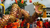 February in Koh Samui, Chinese dragon at Chinese New Year event in Maenam